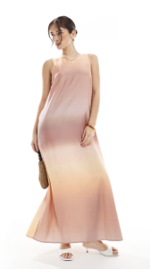 Vero Moda sleeveless drapey maxi dress in pink and orange ombre